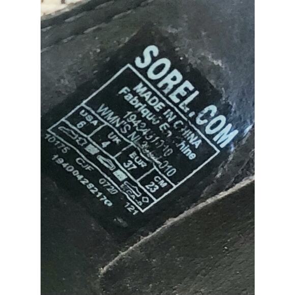 Sorel Cameron Platform Wedge Women's Sandal Elastic Ankle Strap Black Cream Sz 6 - Picture 10 of 11